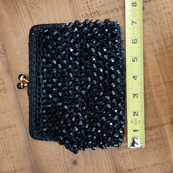 FANCY Vintage Beaded black clutch - Picture 5 of 6